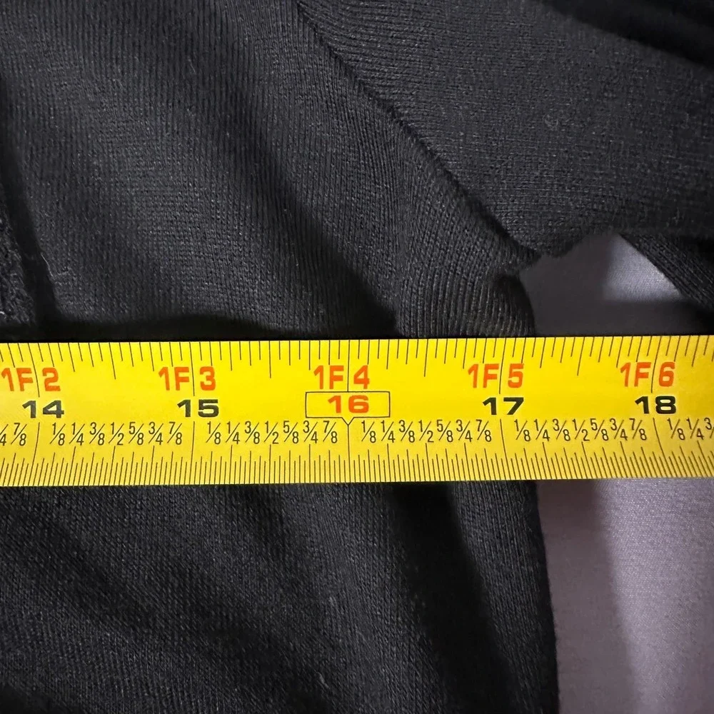 Fortune‎ Swimwear Open Front Cardigan Womens Small Black Waterfall Lapel